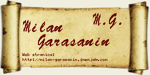 Milan Garašanin vizit kartica